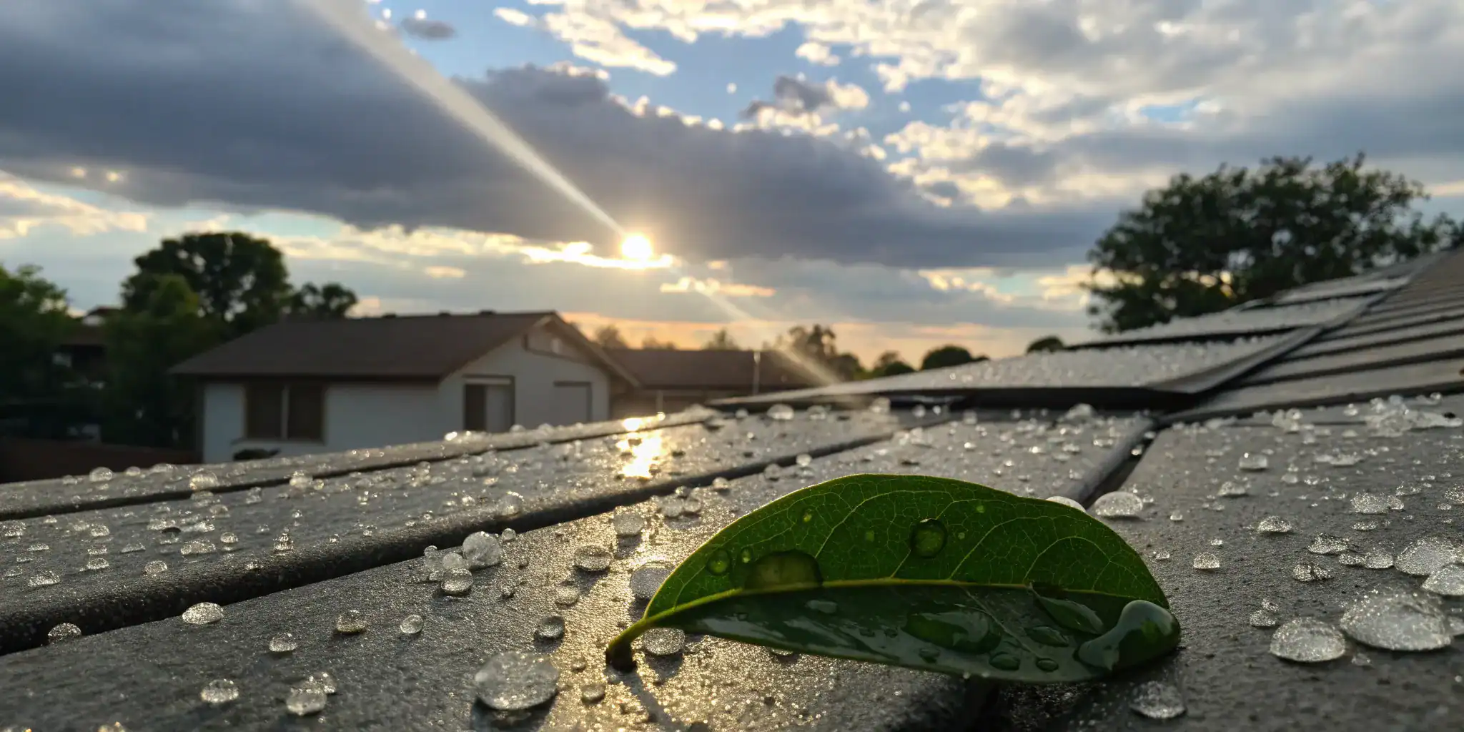 A car roof showing hail damage that is covered by insurance.