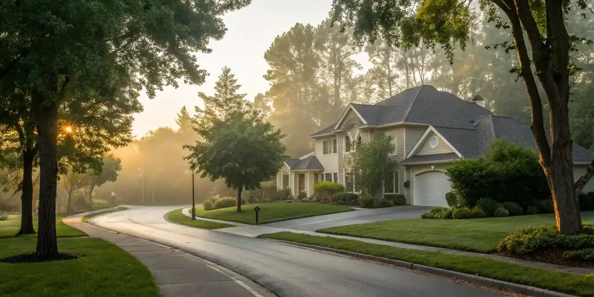 A home's yard where service line coverage protects underground utility lines.