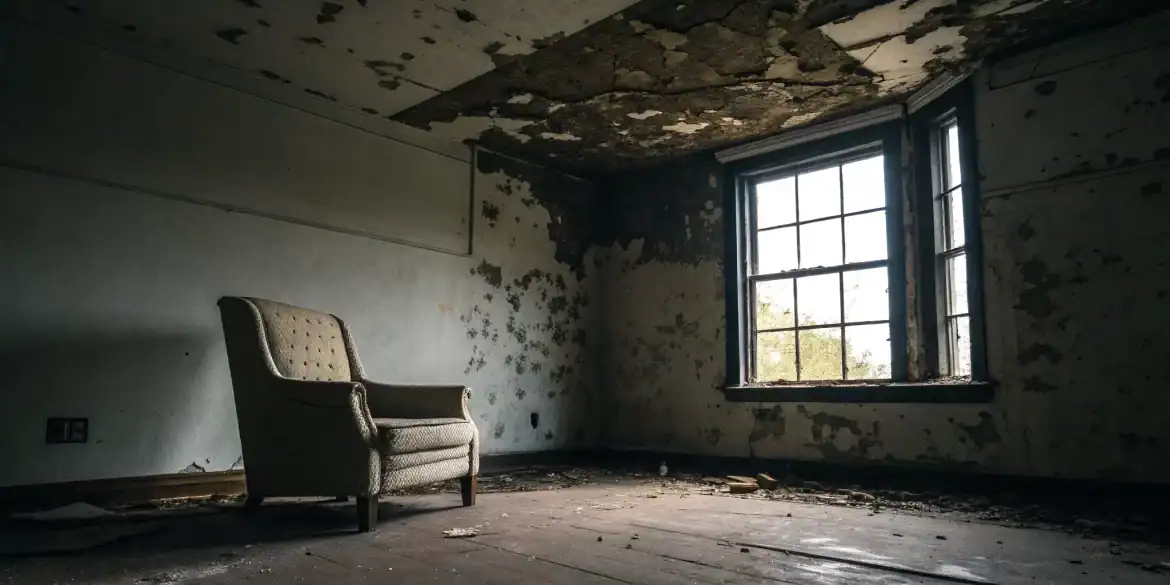 Property damage to the walls of a room after an accidental discharge.