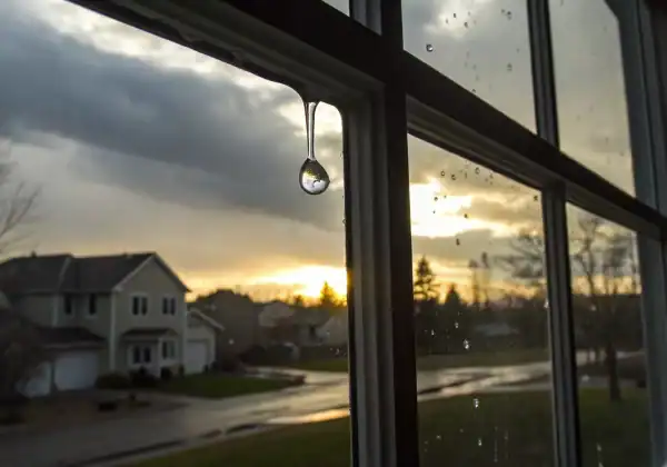 Water leak on a window after the insurance company denied the claim.