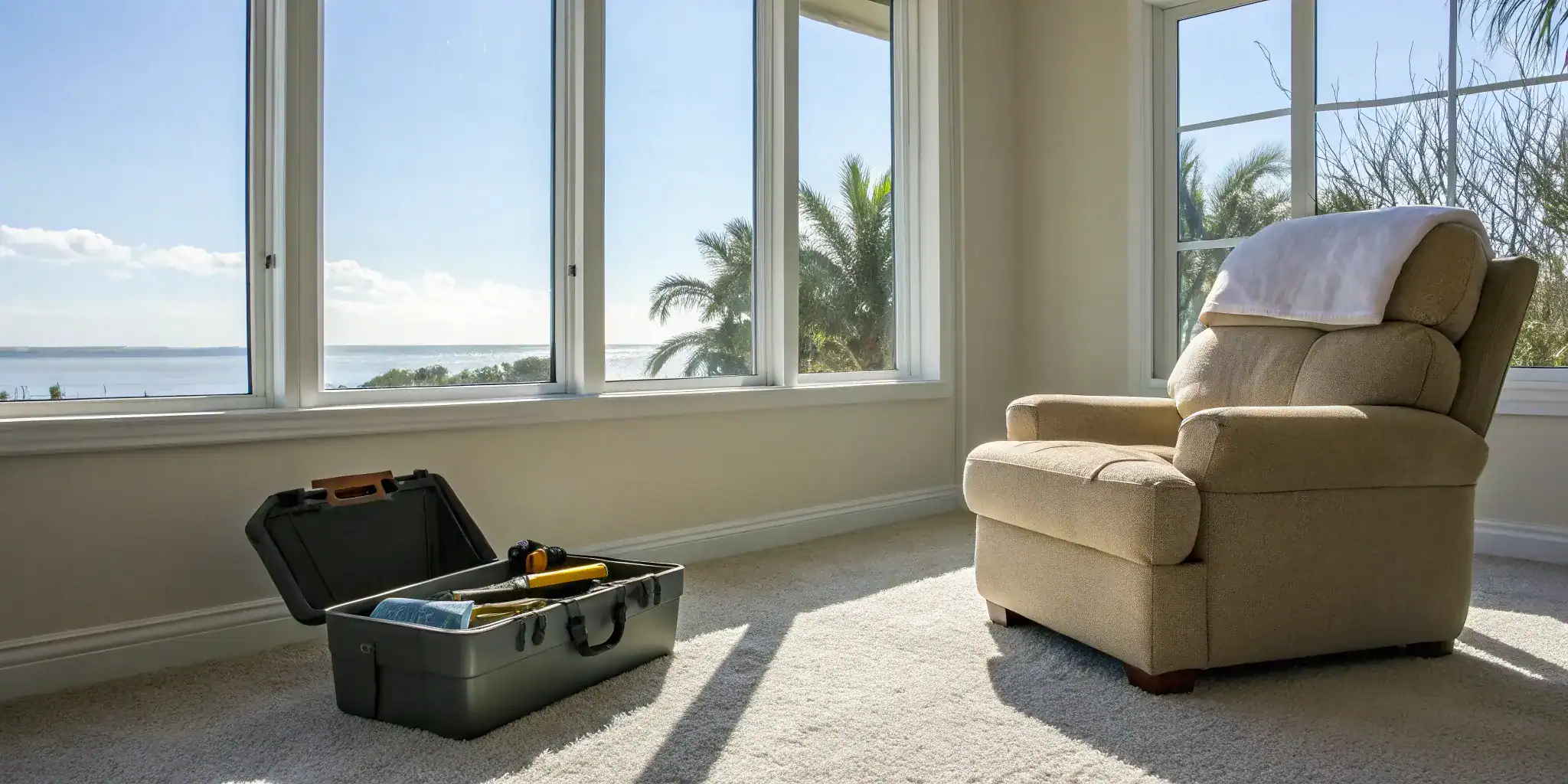 Water damage from a burst pipe in a home, impacting the insurance claim settlement amount.
