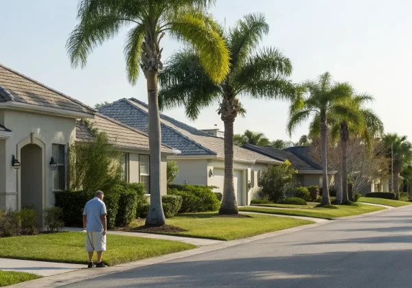 Suburban homes on a street, the subject of a property insurance claim reconsideration.